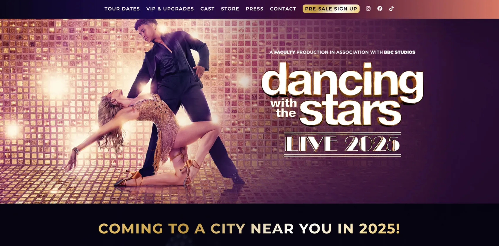 Music Industry Web Design - Dancing With The Stars Tour