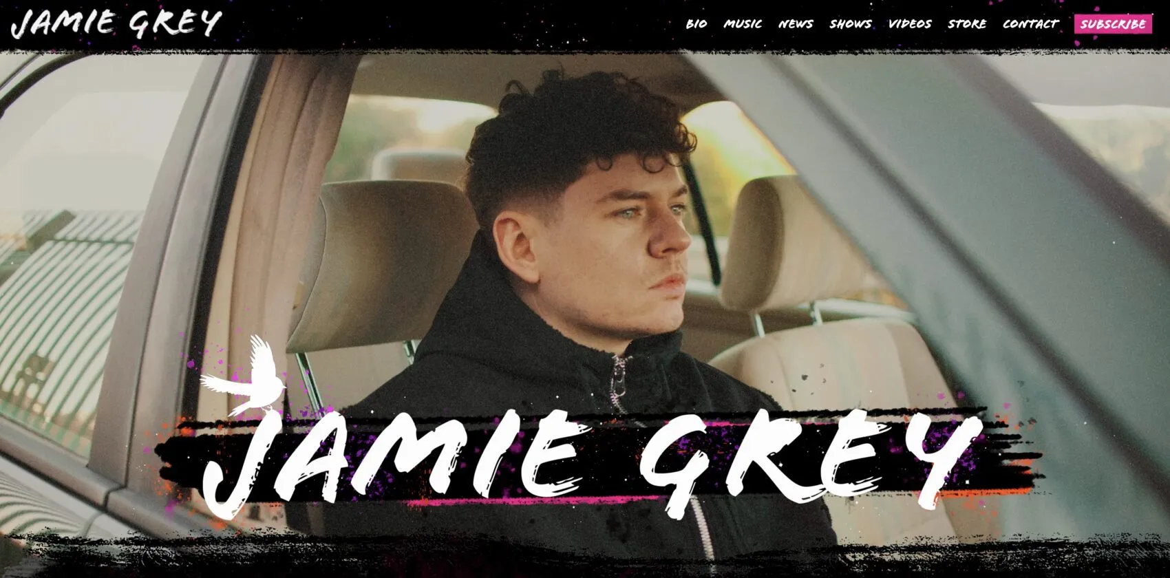 Music Industry Web Design - Jamie Grey