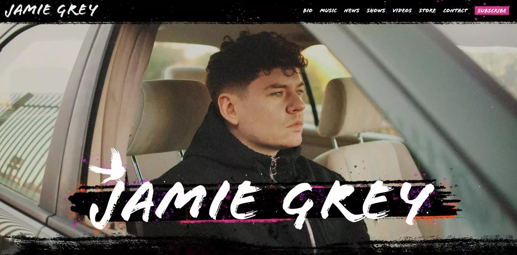 Music Industry Web Design - Jamie Grey