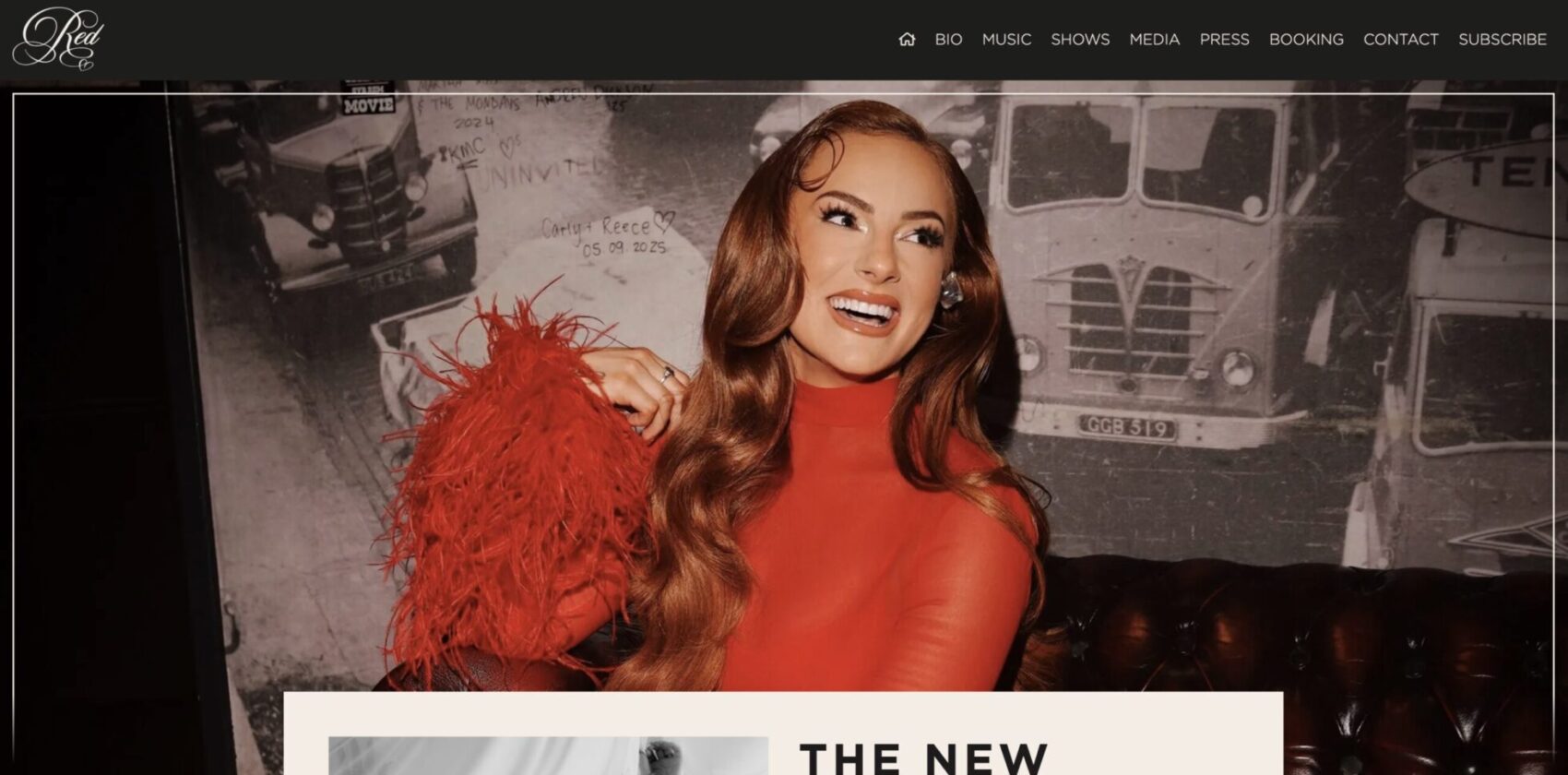 Web Design for Scottish Singer/Songwriter, RED